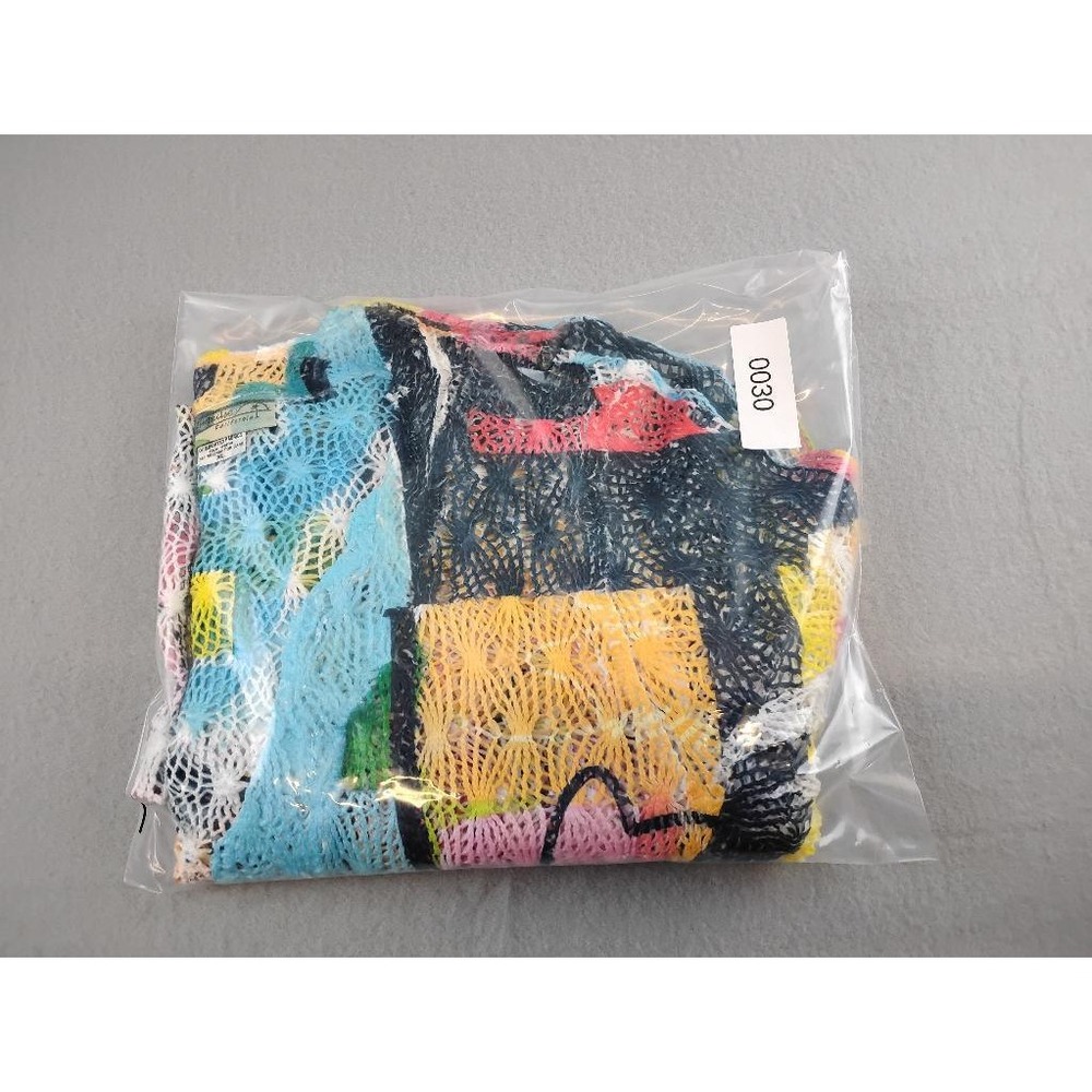 Impulse California Women XL Abstract Crochet Knit Funky Cardigan Color Glam Art - Picture 8 of 8